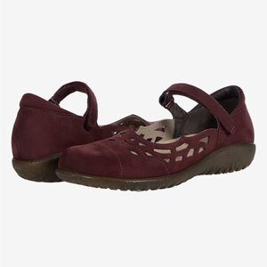 Naot Agathis Burgundy Cutout Mary Jane Flats Size 11